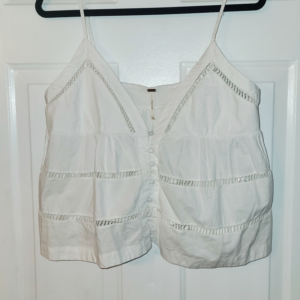 Free People Tiered White Camisole
